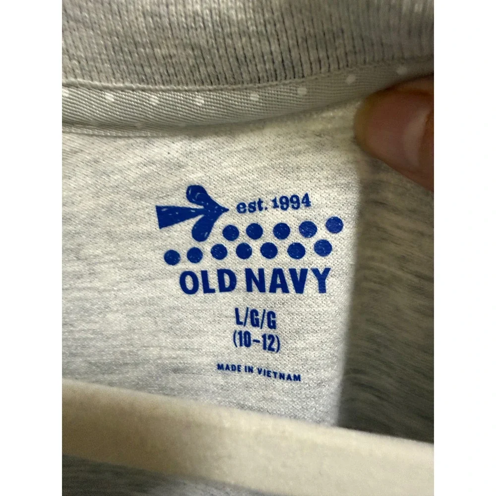 Old Navy Girls Long Sleeve Uniform‎ Polo Shirt Heather Gray Size L 10-12 NEW